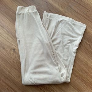 Beige Ribbed Lounge Pants